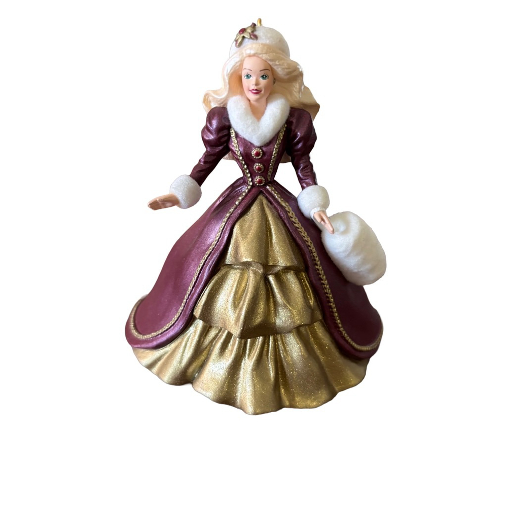 Hallmark Holiday Barbie 1996 Ornament Red & Gold Good condition